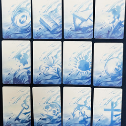 シンプルな青のルノルマンカード　ルノルマン　和風　筆絵　占術　青い　青　和 4枚目の画像