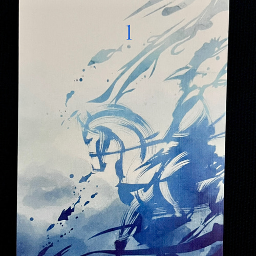 シンプルな青のルノルマンカード ルノルマン 和風 筆絵 占術