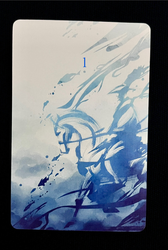 シンプルな青のルノルマンカード　ルノルマン　和風　筆絵　占術　青い　青　和 6枚目の画像
