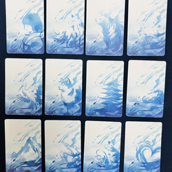 シンプルな青のルノルマンカード　ルノルマン　和風　筆絵　占術　青い　青　和 3枚目の画像
