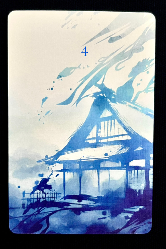 シンプルな青のルノルマンカード　ルノルマン　和風　筆絵　占術　青い　青　和 7枚目の画像