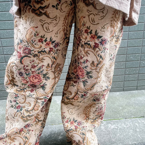 古着　ヴィンテージ　ゴブランパンツ　フリンジパンツ　リメイク　リメイクパンツ 古着 ヴィンテージ vintage パンツ ゴブラン ゴブランパンツ