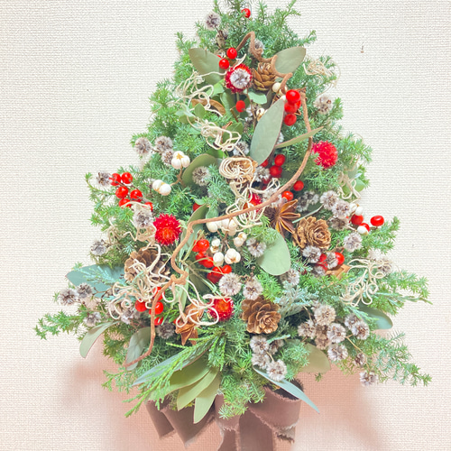 壁掛けスワッグ ボタニカルクリスマスツリー スワッグ 