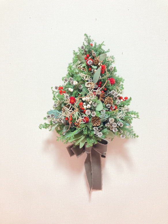 壁掛けスワッグ ボタニカルクリスマスツリー スワッグ 