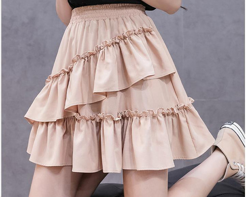 【かわいい☆TO BE CHIC】3段フリルスカート 黒　ブラウン　サイズ42 c1b8768ce0a9a9cfb6b54679029f29