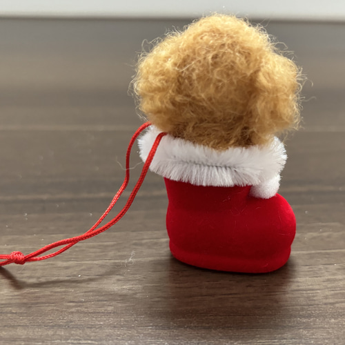 おとママ羊毛フェルト レッドトイプードル クリスマス ブーツ