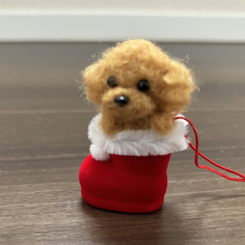 羊毛フェルト　トイプードル　レッド 羊毛フェルト トイプードル レッド / にっこりプードルちゃん 羊毛