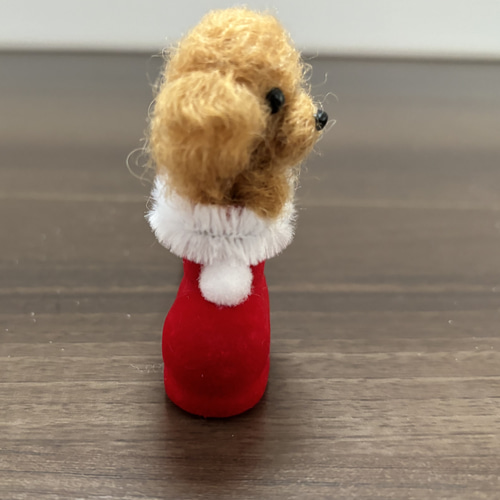 おとママ羊毛フェルト レッドトイプードル クリスマス ブーツ