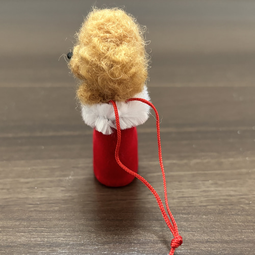 おとママ羊毛フェルト レッドトイプードル クリスマス ブーツ