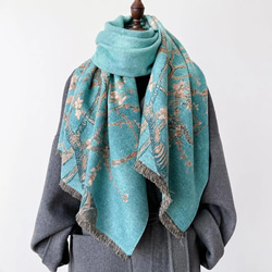 【繊細な模様は主役級】ジャガード織ストールマフラー・ウィンターチェリーブロッサム 8枚目の画像