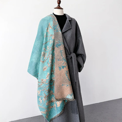 【繊細な模様は主役級】ジャガード織ストールマフラー・ウィンターチェリーブロッサム 9枚目の画像