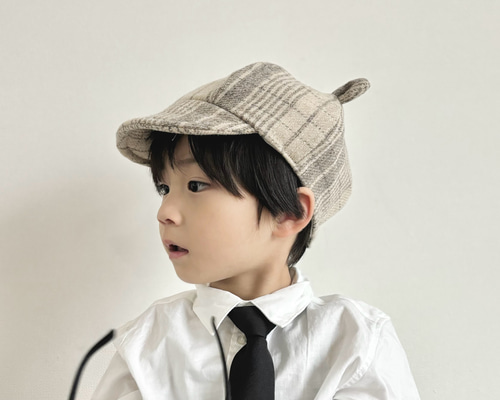 Tammy セットアップ　帽子　3点セット くまみみキャップ（ランダムチェック/ほんわかベージュ）/ベビー