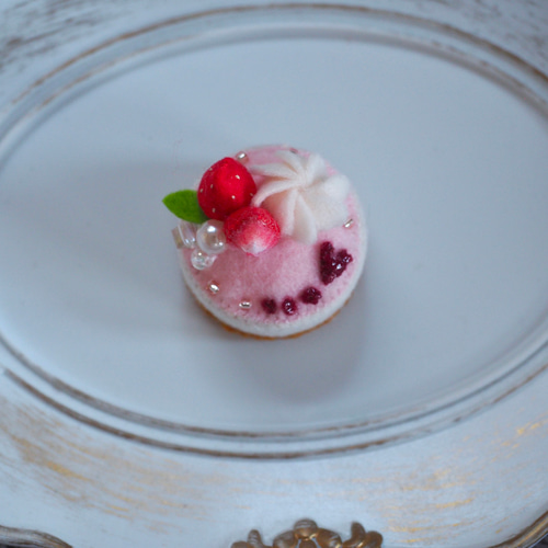 ハートのソース＆生クリームのフェルトケーキ 3個セット おもちゃ