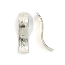 P1438【2件】優雅曲線，紋理表面長方形啞銀件 第5張的照片