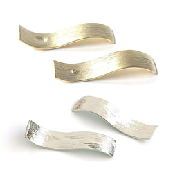 P1438【2件】優雅曲線，紋理表面長方形啞銀件 第6張的照片