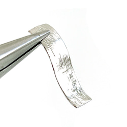 P1438【2件】優雅曲線，紋理表面長方形啞銀件 第3張的照片