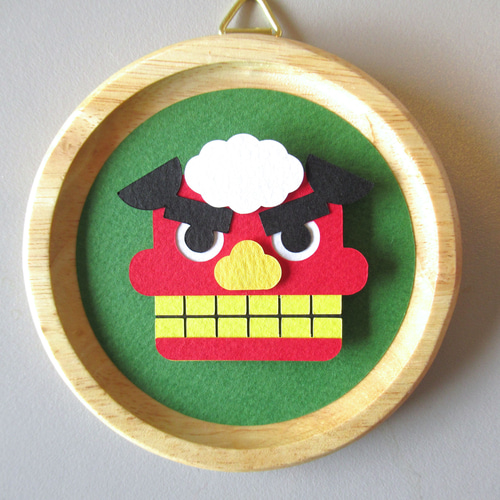 1月】獅子舞の壁飾り(マンスリーウォールデコ) タペストリー・壁掛け