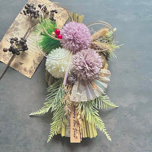 ラスト一点【再販】No.24 ナチュラルわらのしめ縄リース2026