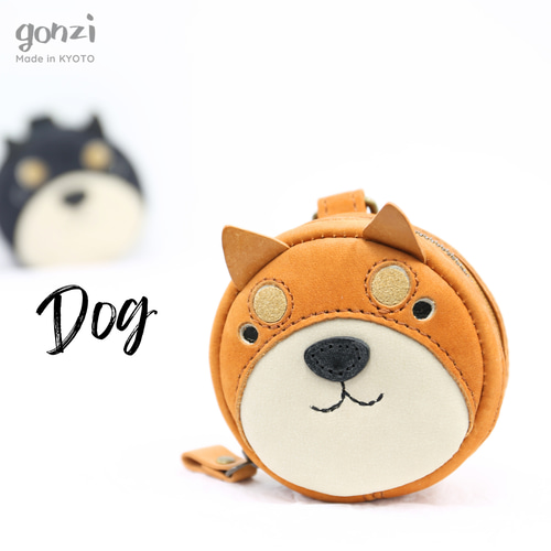 ワンちゃん 丸ミニポーチ 柴犬 豆柴 赤柴 茶色 犬 ドッグ ゴルフボール