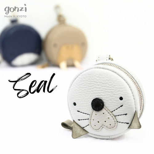 ゴマアザラシ 丸ミニポーチ ゴルフボール ケース チャーム プレゼント