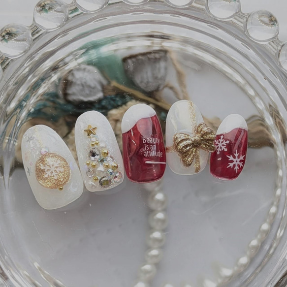 クリスマスネイルチップ 10枚セット ネイルチップ（つけ爪） mayo 通販