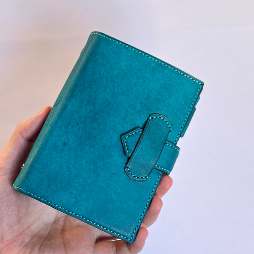 【M5スクエア】システム手帳　イタリアンレザー　ハンドメイド　マルゴーフォグ M5スクエア】システム手帳 イタリアンレザー ハンドメイド