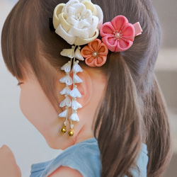 つまみ細工 下がりつき お花 ベビーヘアクリップ ヘアピン ヘアゴム 髪飾り つまみ細工 下がりつき お花 ベビーヘアクリップ ヘアピン ヘアゴム 髪飾り