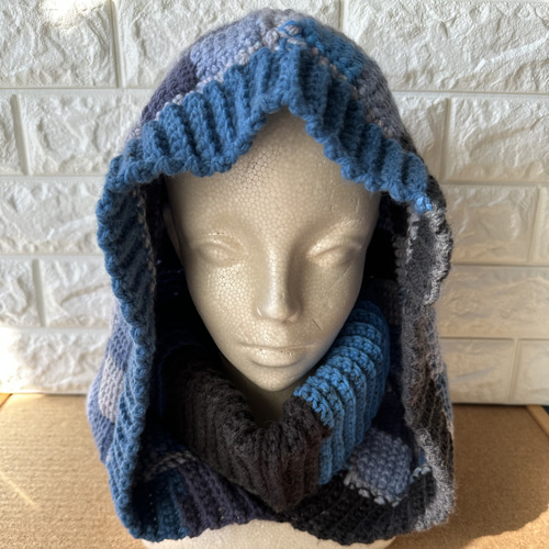 バラクラバ ハンドメイド オリジナル手編み ビーニー 襟巻き