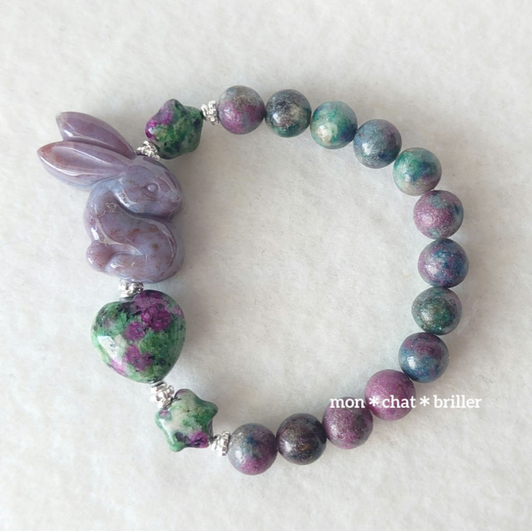 オーシャンジャスパー、ルビーインゾイサイト、ルビーインペグマタイトブレス素敵逸品