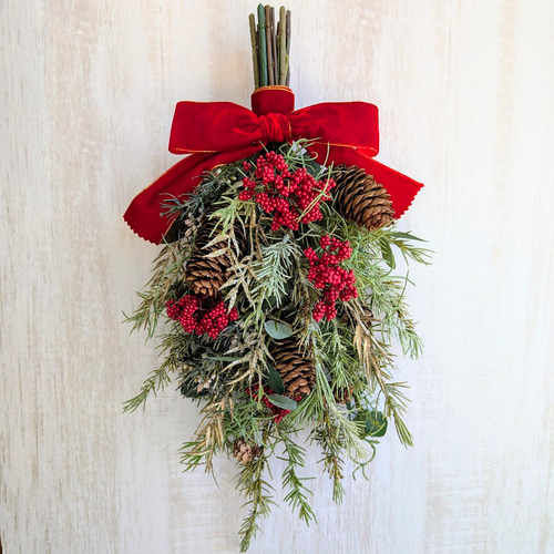 【縁起物】クリスマスにもお正月にも似合います/クリスマススワッグ＊お正月スワッグ 縁起物】クリスマスにもお正月にも似合います/クリスマス