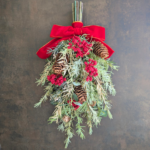 クリスマス・お正月兼用2wayスワッグ /赤い実 B-119 スワッグ