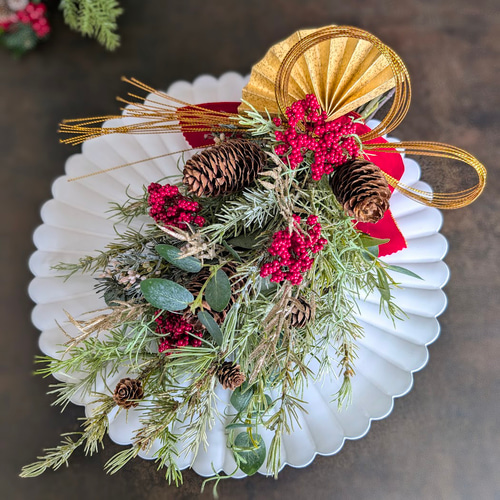 【縁起物】クリスマスにもお正月にも似合います/クリスマススワッグ＊お正月スワッグ 縁起物】クリスマスにもお正月にも似合います/クリスマス