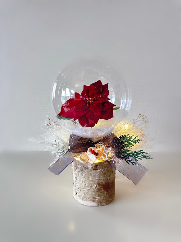 数量限定 クリスマスバルーンフラワー♡LEDライト付き アート