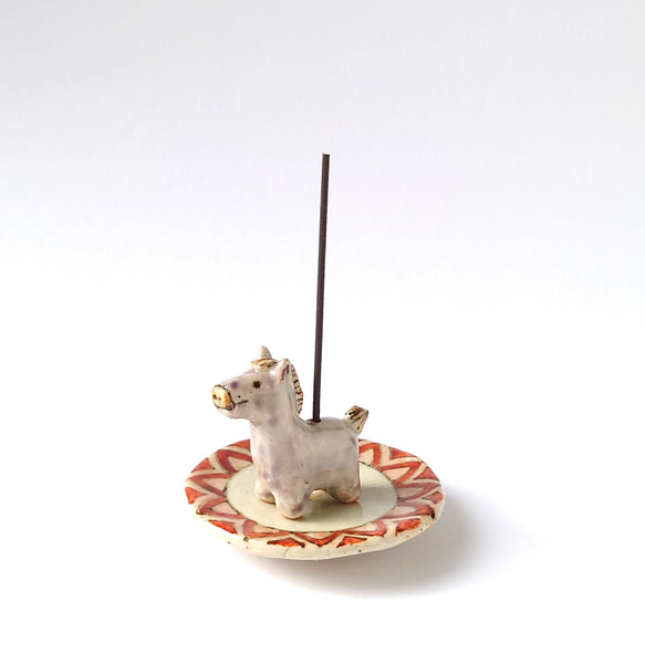 薄紫の馬さんがかわいい 午 香立て 陶器 その他インテリア雑貨 raku