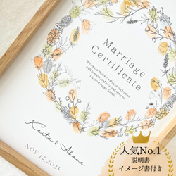いのさ さま用♡ ウェディング 結婚証明書 ウェルカムスペース C-3 A4サイズ【全10種類】ゲスト参加型 結婚証明書 説明文