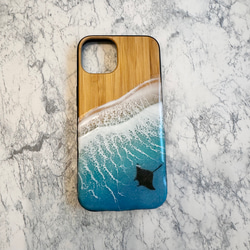 iPhone12/12Pro 携帯カバー　オーダーメイド　Ocean 海　木目 fit=scale-down,w=1200