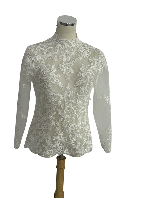 ボレロ ロングスリーブ ビーズ キラキラスパンコール ハンドメイド  