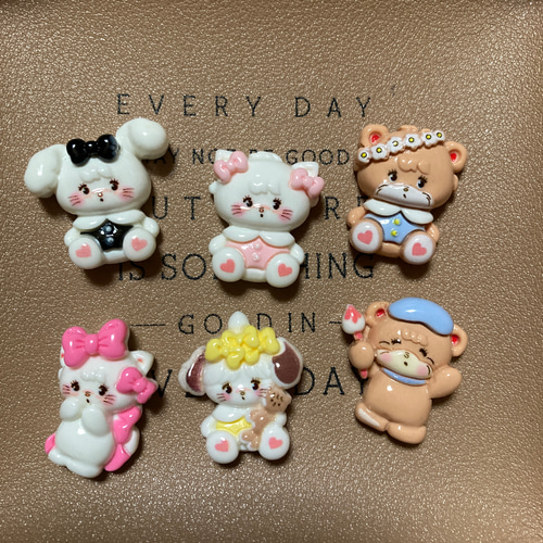 アニマル デコパーツ うさぎ 犬 ネコ くま デコパーツ naka 通販