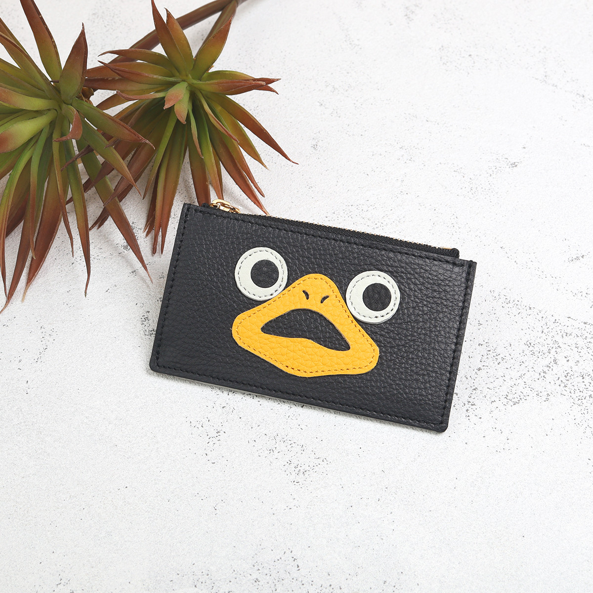 【ブラック】思わず誰かに見せたくなる/身軽に時短決済♪最軽量のスマート財布/フラグメントケース【ダックver.】