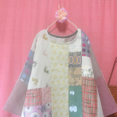 刺繍パッチワーク ワンピース pink【ミナペルホネン】 ワンピース