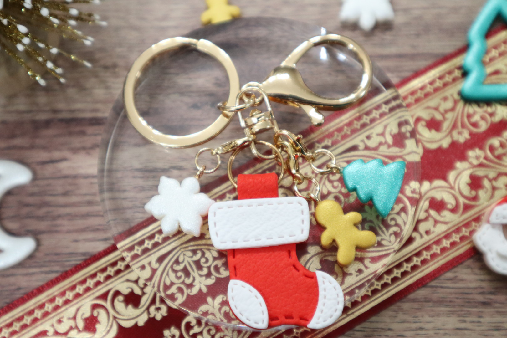 Christmas stocking Keychain】サンタの靴下 キーホルダー 選べる