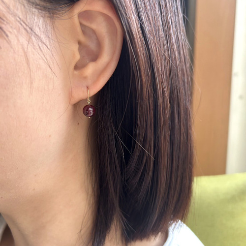 ちか☺︎ 1点作品☆ 希少石　宝石質ルビーピアス　イヤリングに変更可能☺︎ 大粒11mmUP 約5カラット 希少石 マダガスカル産ルビーピアス