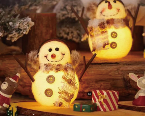 期間限定販売＞光る 雪だるま ライト 7cm×10cm ウィンター スノーマン
