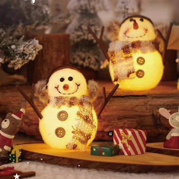 雪だるまライト 期間限定販売＞光る 雪だるま ライト 7cm×10cm ウィンター
