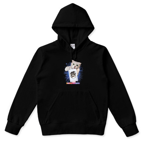 おもしろねこ黒パーカー「JOKER CATS」