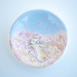 ☆猫の日2024☆楽焼〚黒釉 猫の絵〛 抹茶碗 茶道具 手描き 楽入印 茶碗