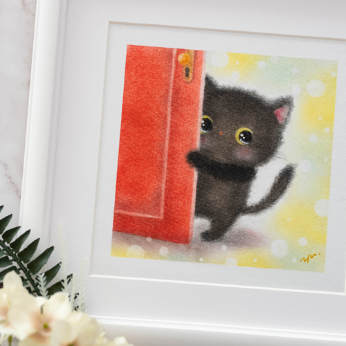 絵画。原画【黒猫ちゃんは昼寝をしている】 絵画。原画【黒猫ちゃんは昼寝をしている】 絵画。原画【黒猫ちゃん