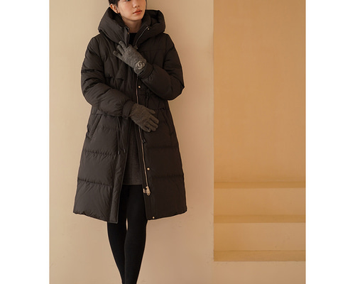 RAZZOLI ブラック ロングコート フード付き フード付きロングダウンコート ロングコート ダウンコート ブラック M