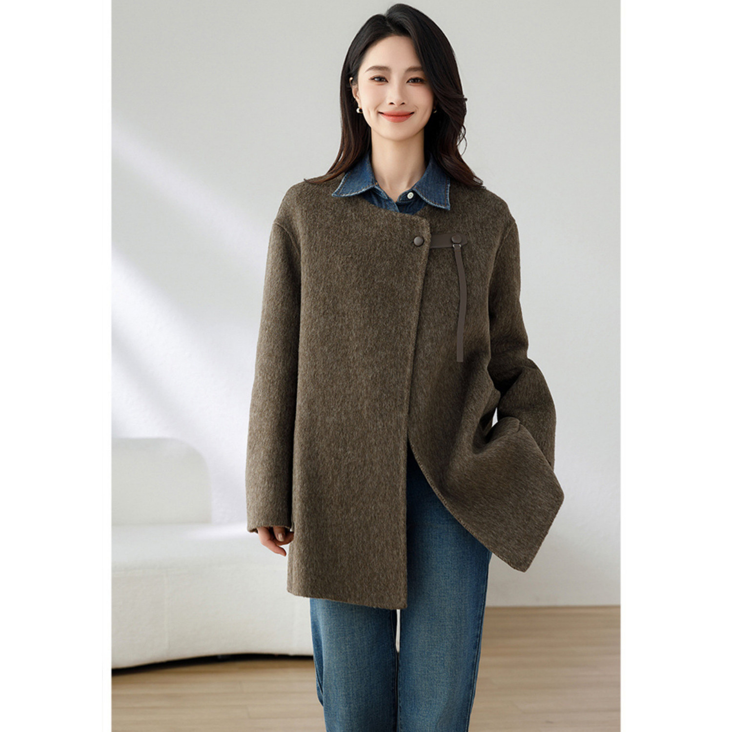 ♥レディースメルトン洋服ジャケット♥100％ウールスーツ♥3つの色♥ダブルフェース♥エレガントかつ上品な