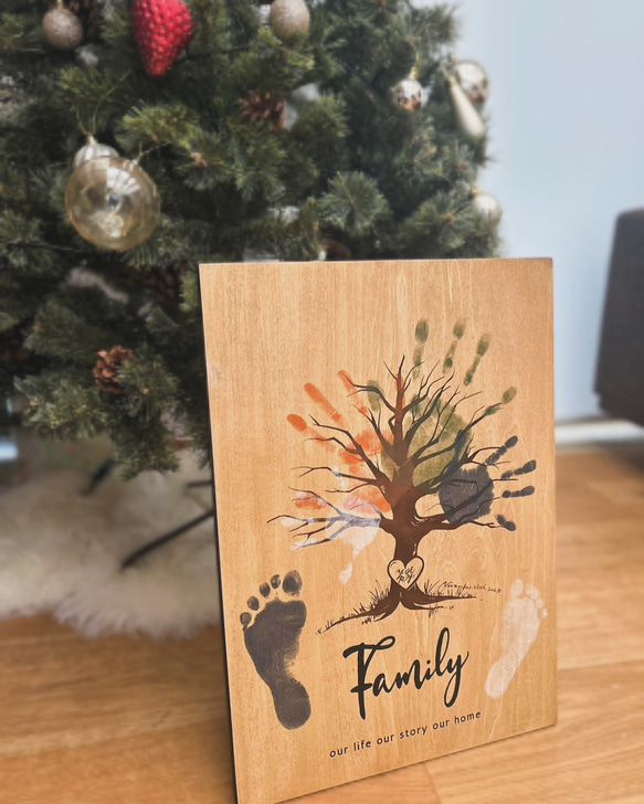 Family Tree】家族の手形・足形アート｜結婚5年目の木婚式・新築祝い